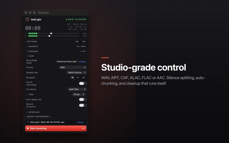 RedLight System Audio Recorder screenshot