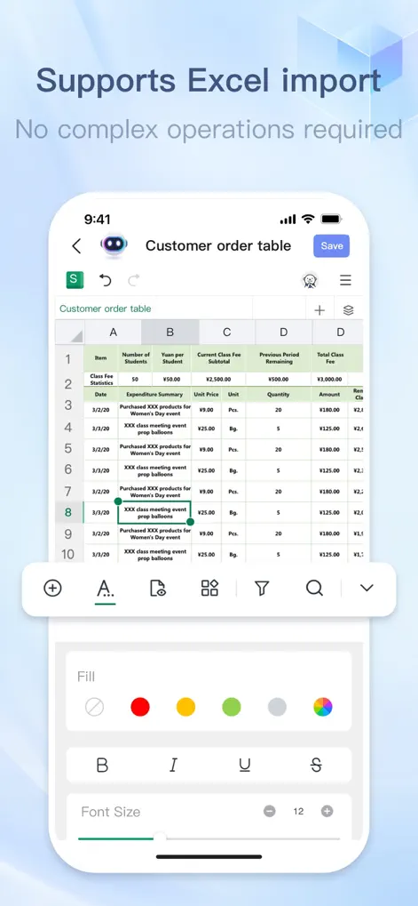 XLSX Spreadsheet-Sheets Editor - Productivity App | MWM