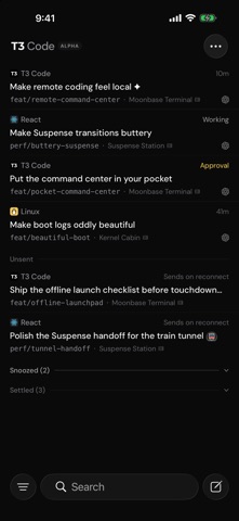 T3 Code - Remote Claude & more app screenshot