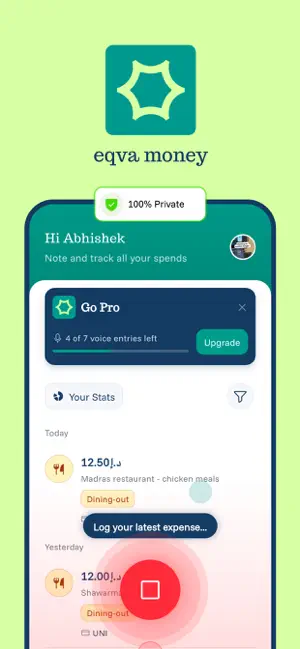 eqva | Voice Expense Manager screenshot 1