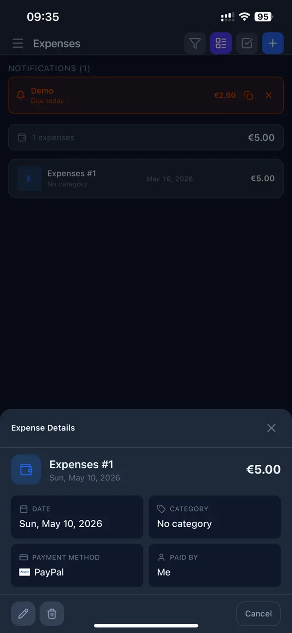 Screenshot #1 pour Subly Money Tracker