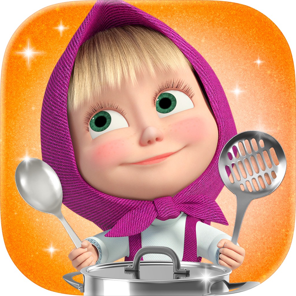 Apple App Store cover for Masha and the Bear: Cook food