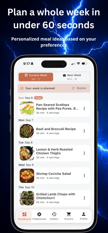 Lightning Fast Meal Planner screenshot 1 of 7
