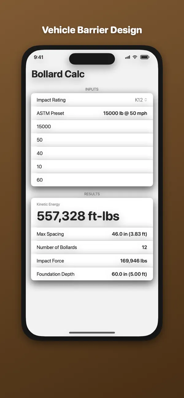 Screenshot #2 pour BollardSpacing Calc