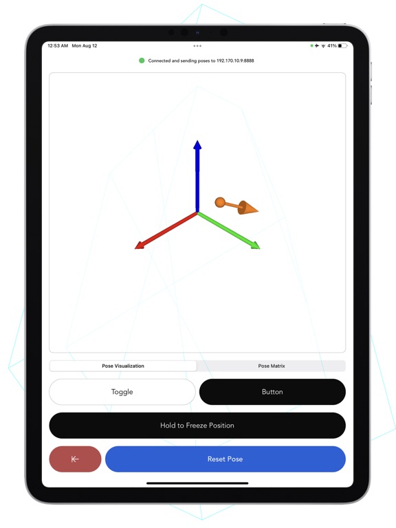 MuJoCo AR iPad screenshot 1 - Developer Tools app