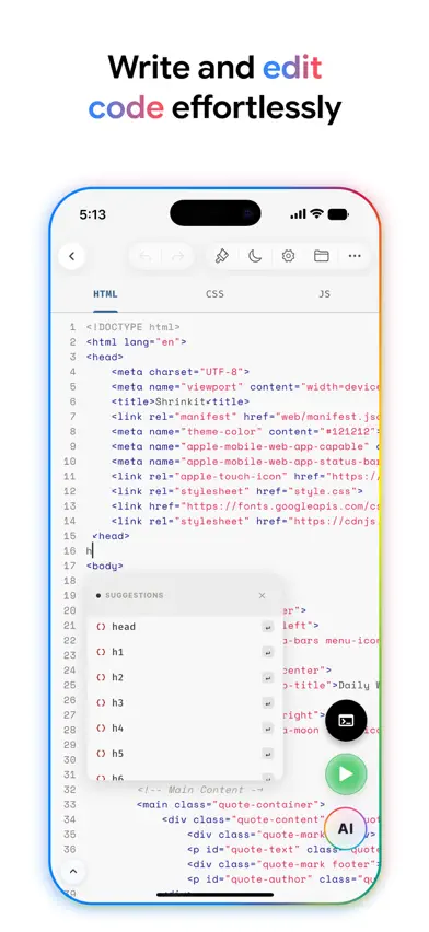 Web IDE - AI Code Editor screenshot 1