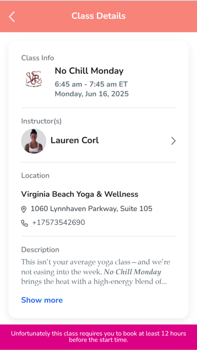 VB Yoga and Wellness Screenshot
