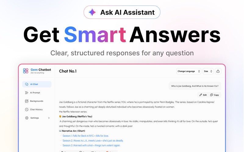 AI Assistant for Google Gemini iPhone screenshot