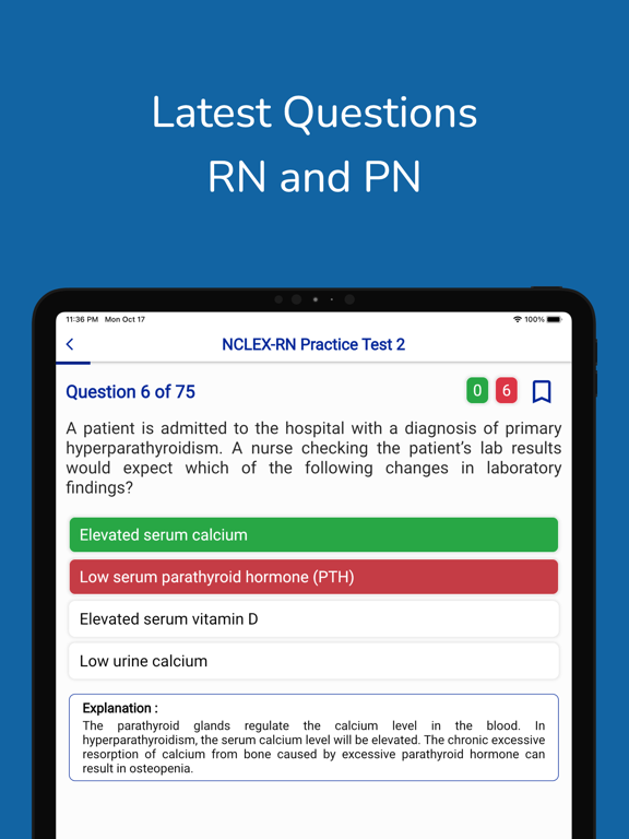 NCLEX Nursing Practice Test iPad screenshot 1 - Education app
