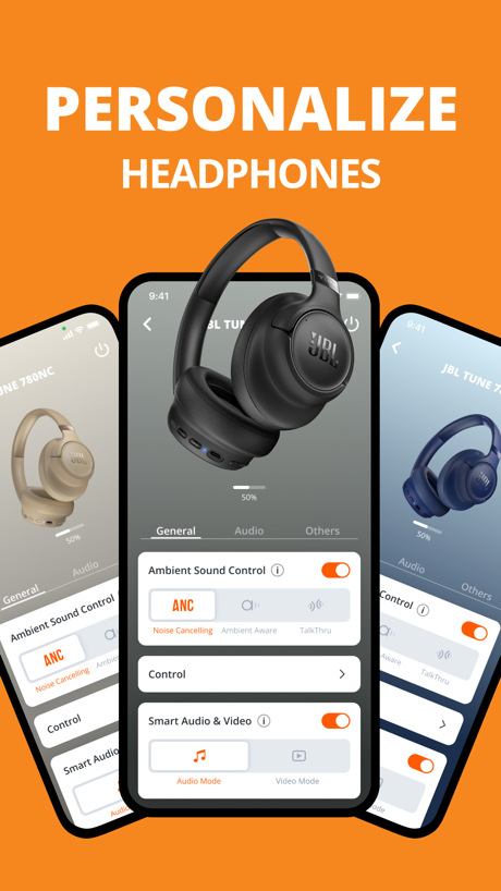 JBL Headphones App Store screenshot 2, headline “PERSONALIZE”. Headline in capitals.