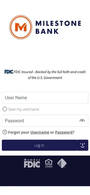 Milestone Bank Mobile screenshot 1