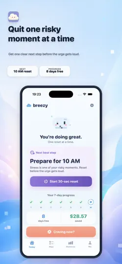 Screenshot von Breezy: Rauchfrei & Vape auf dem iPhone 1