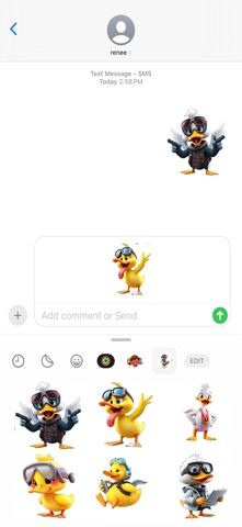 Diving Duckling Stickers iPhone screenshot