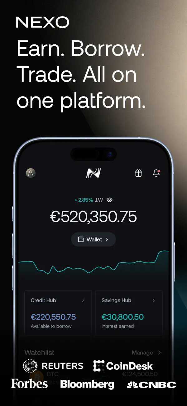 Screenshot #1 pour Nexo: Buy Bitcoin & Crypto