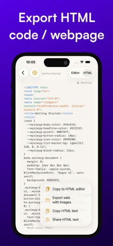 HTML Editor + Viewer iPhone screenshot