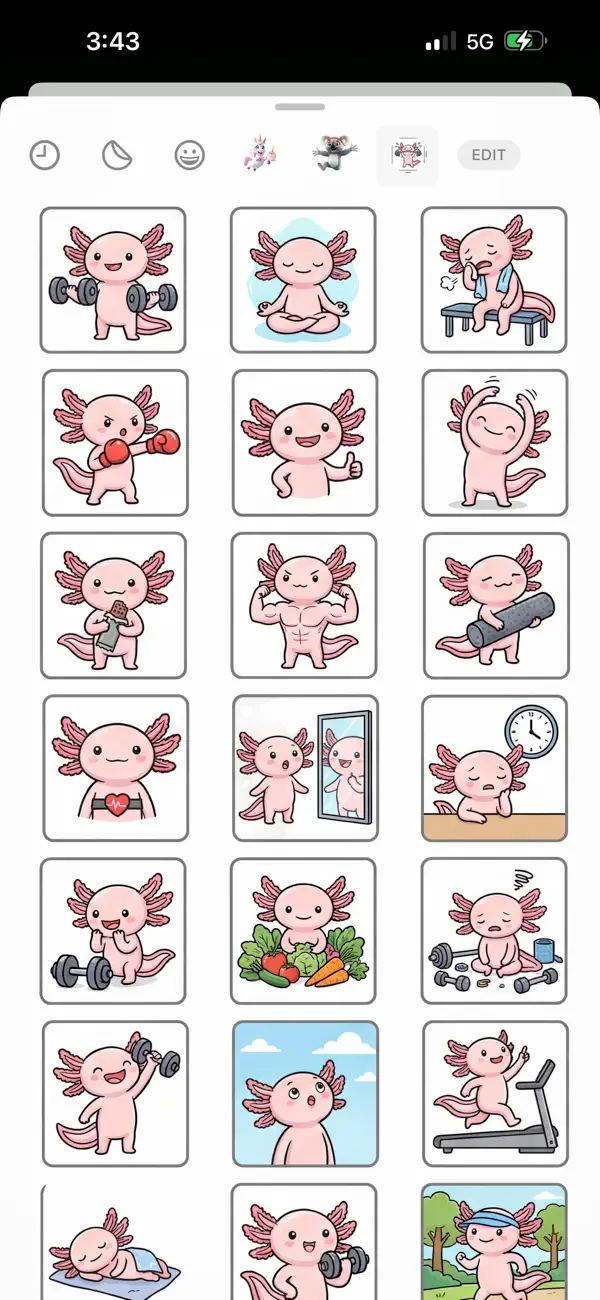 Screenshot #2 pour Fit Axolotl Stickers
