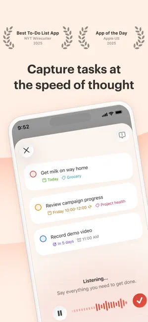 Todoist: To Do List & Calendar iPhone screenshot 1