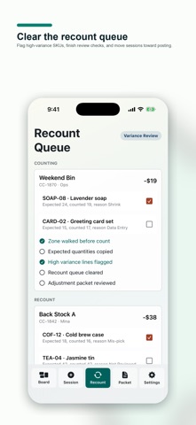 Cycle Count Variance Studio のスクリーンショット
