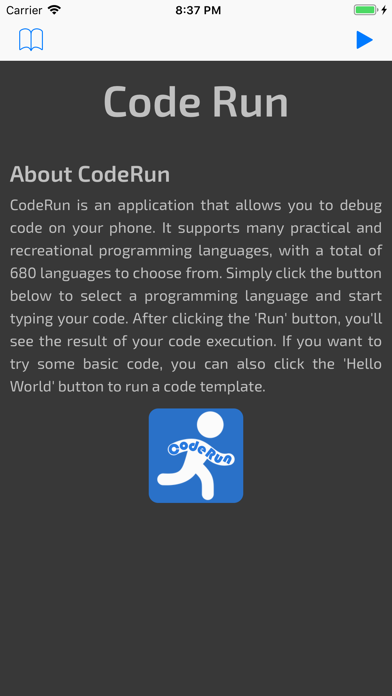 Screenshot 1 of CodeRun - Code Snippet Run App