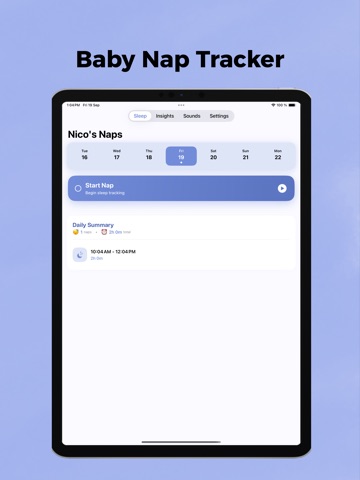 Baby Nap Tracker - NapTime iPad screenshot
