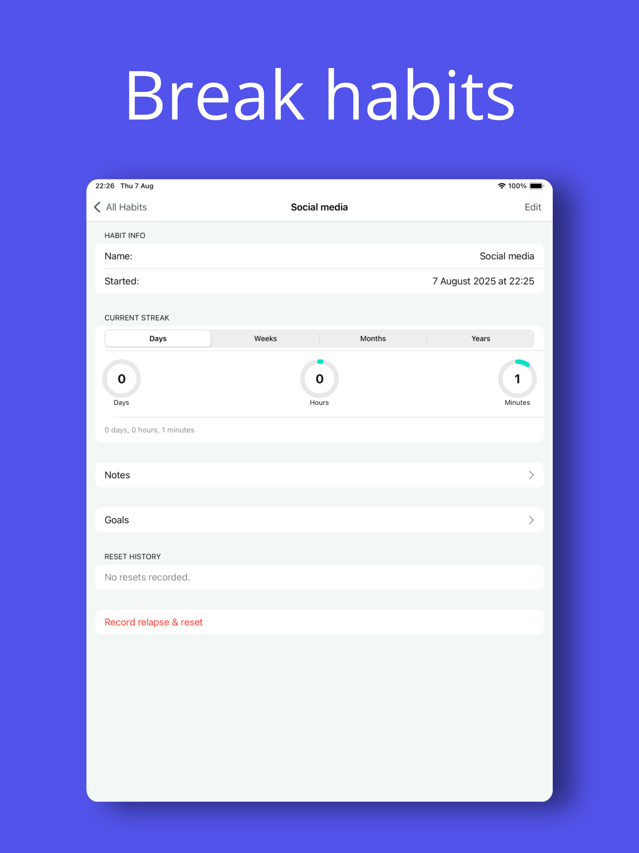 Habit Tracker - Days Since screenshot 7