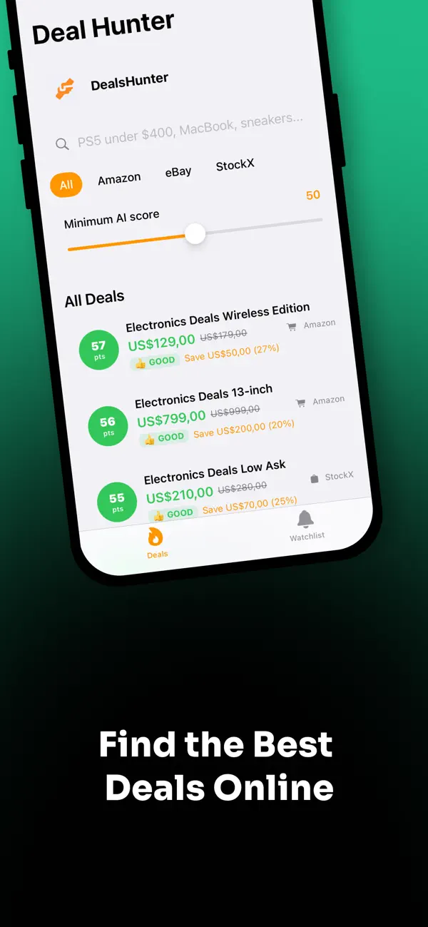 Screenshot #1 pour Deal Hunter: AI Shopping Deals