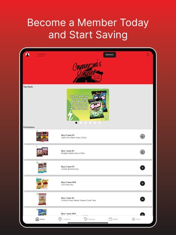 Cameron's Corner Rewards iPad screenshot