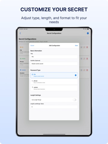 HostSecret iPad screenshot