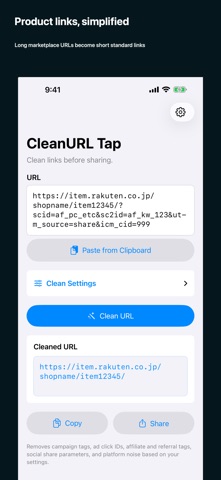 CleanURL Tap - Tidy Long Links screenshot
