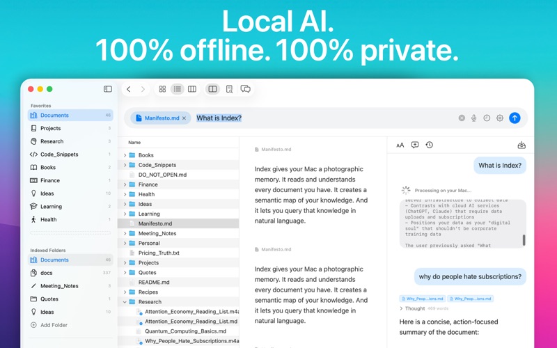 Index - Local AI for Files app screenshot