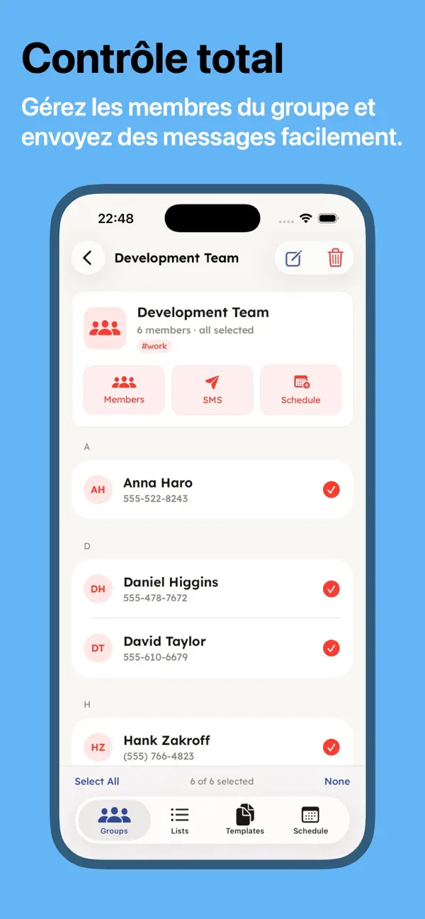 Screenshot #2 pour Group SMS – Envoi Groupé