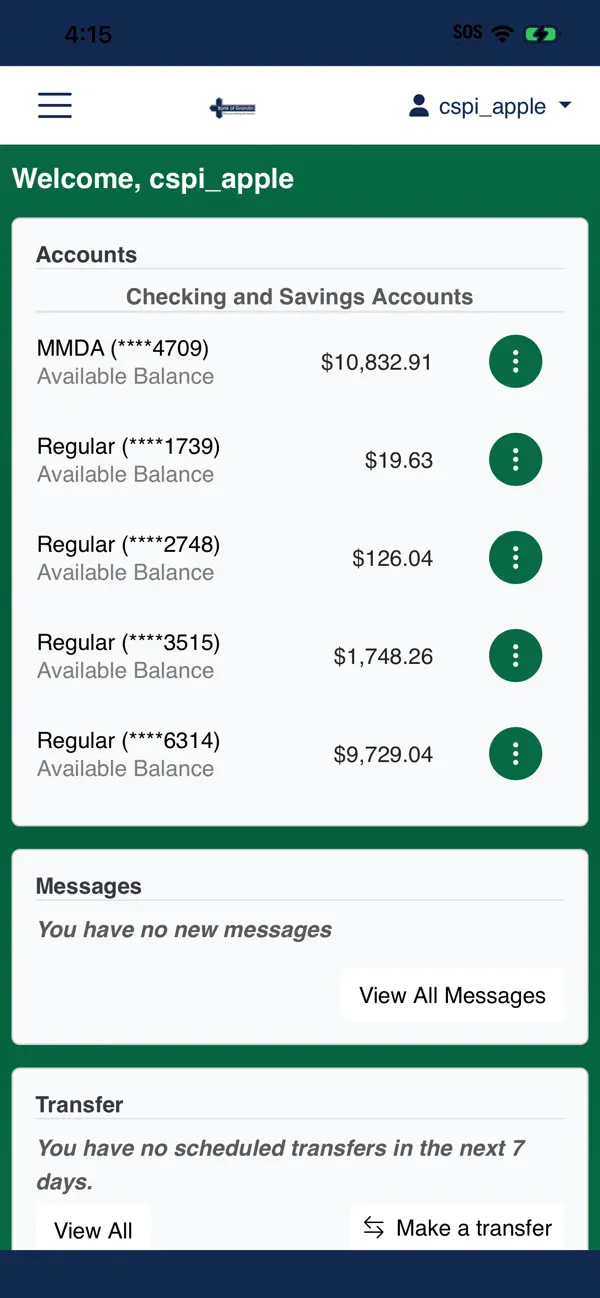 Screenshot #2 pour Bank of Grandin Mobile