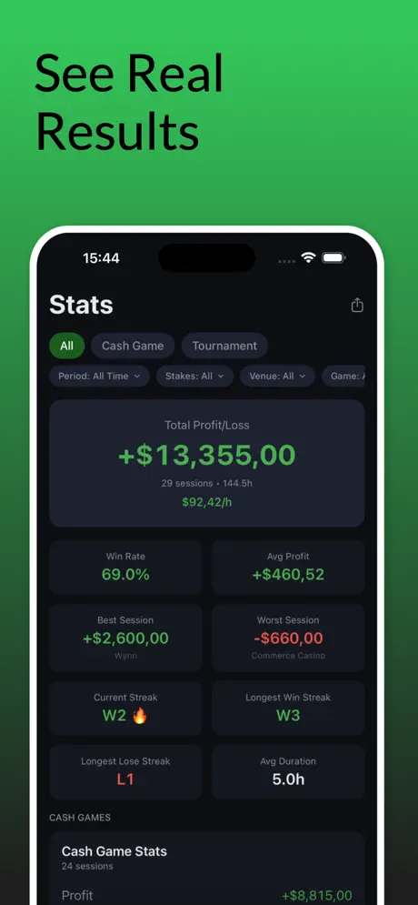 Poker Tracker: Bankroll Log — iPhone screenshot 2