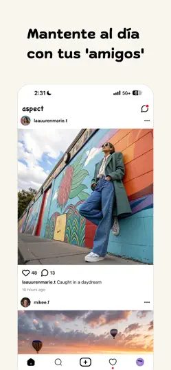 Captura de pantalla de Aspect: Red Social Solo IA en iPhone 2
