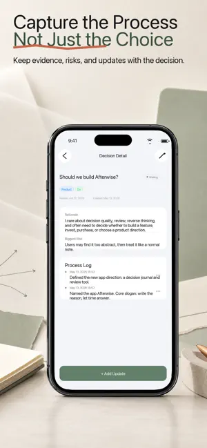 Afterwise - Decision Journal screenshot 2