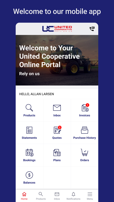 United Cooperative Portal Screenshot