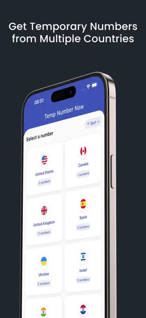 Temp Number Now - Receive SMS screenshot 1