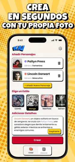 Captura de pantalla de KAI: Creador De Cómics AI en iPhone 2