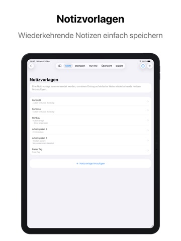 myTime - Zeiterfassung iPad screenshot 9
