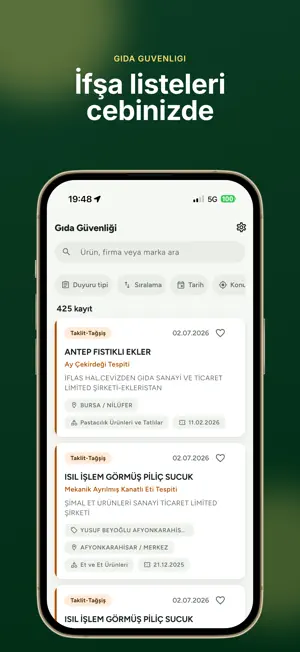 Gıda Güvenliği: İfşa Listesi screenshot 1