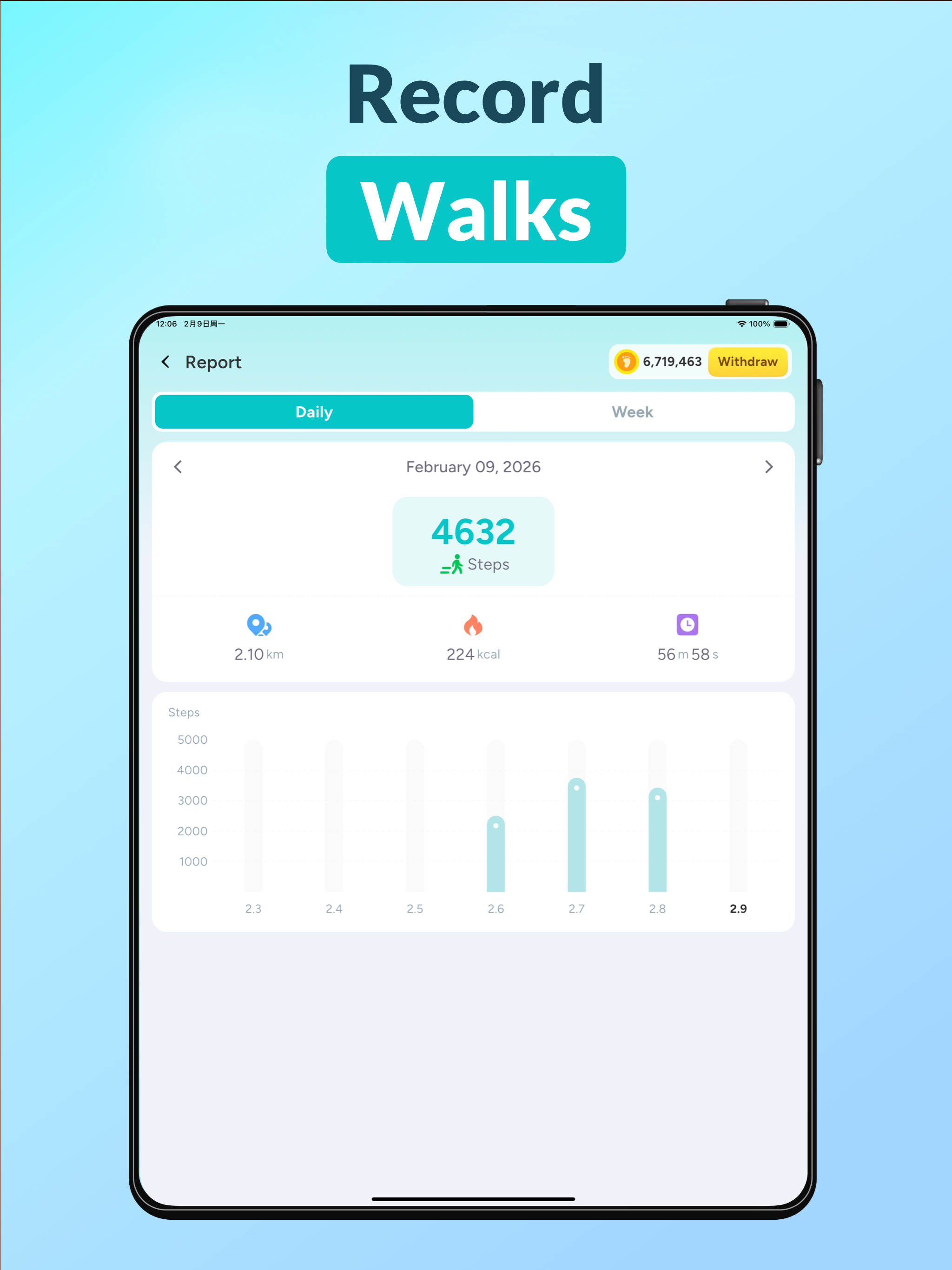 WalkStep: Tracker & Reward