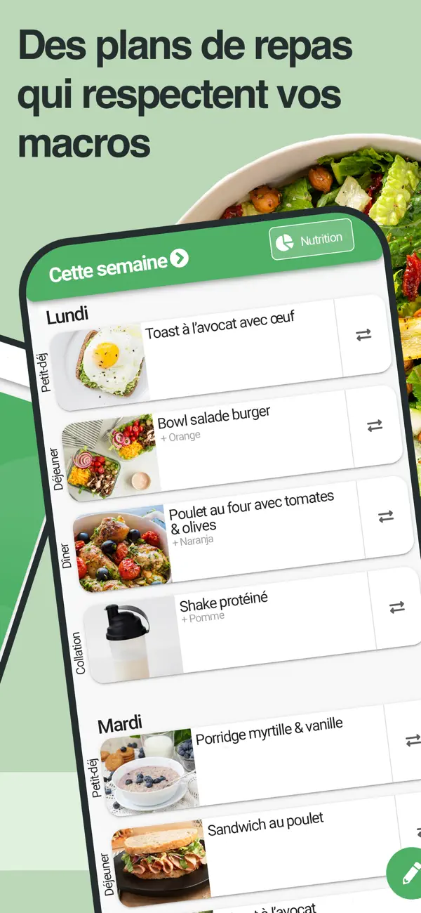 Screenshot #2 pour SF: Plans repas & entraînement