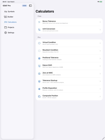 GDTPro: GD&T ASME Calculator iPad screenshot