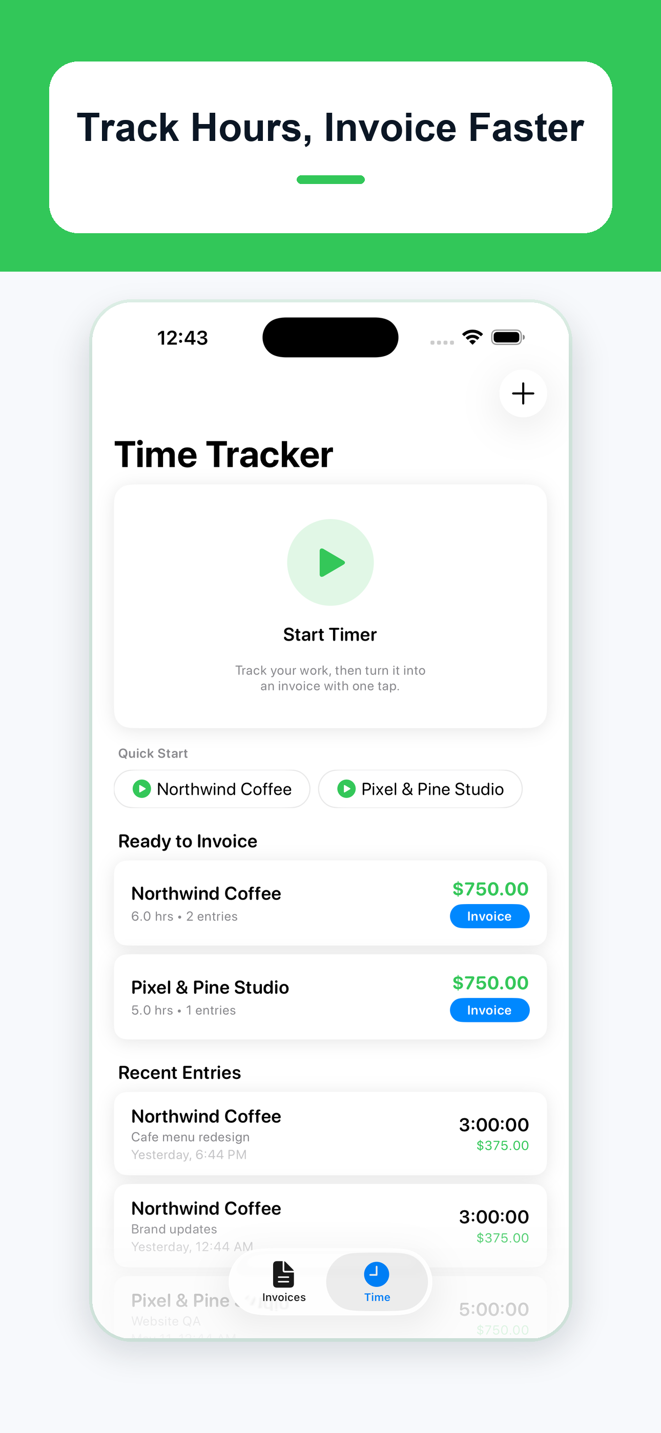 Invoice Maker Time Tracker screenshot 2