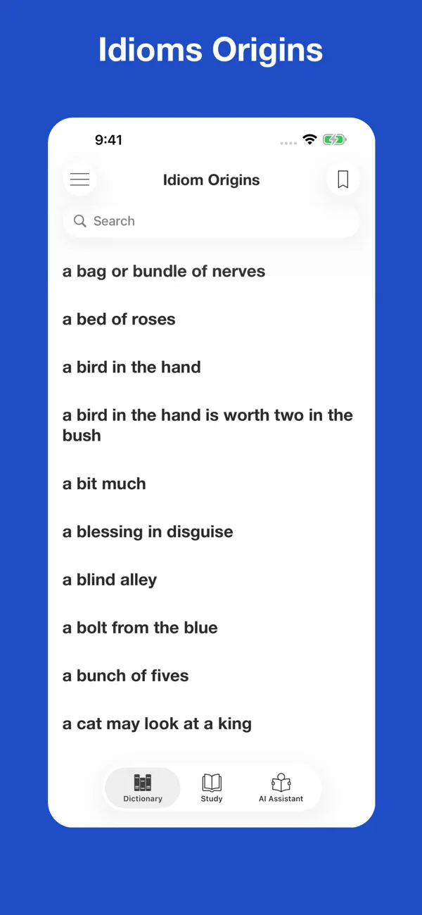 Screenshot #1 pour Dictionary of Idiom Origins