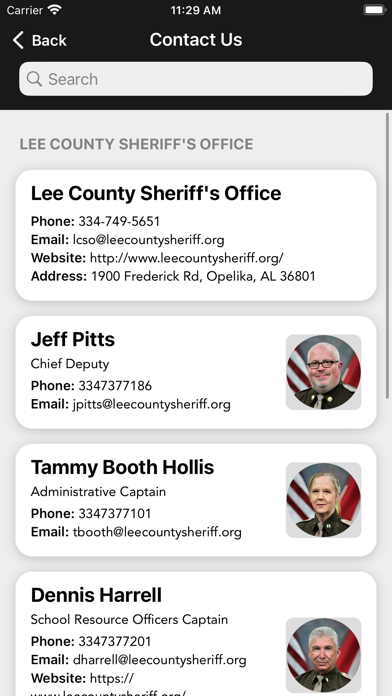 Lee County Sheriff's Office AL Screenshot