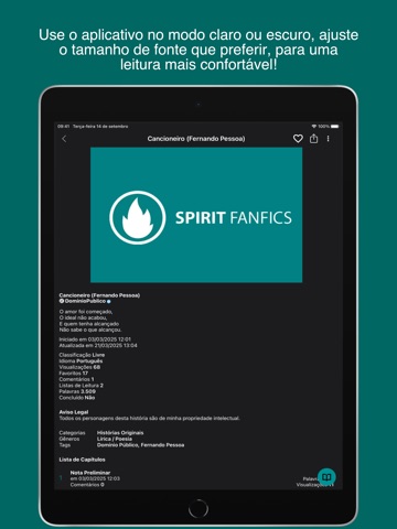 Spirit Fanfics e Histórias iPad screenshot 1