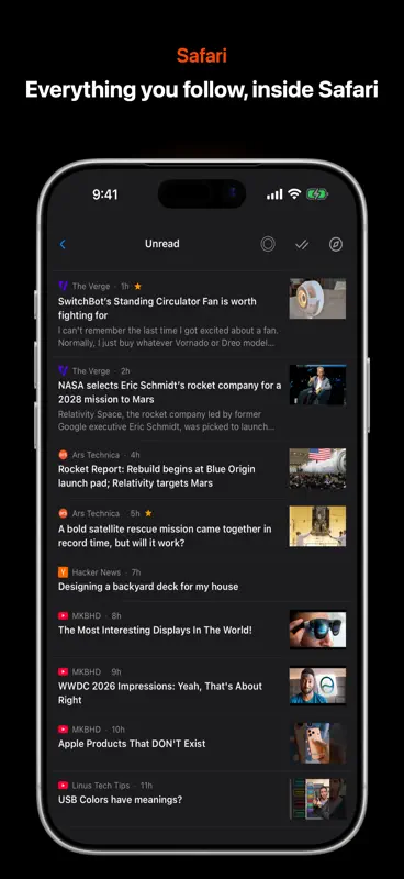 Corvus RSS Reader for Safari screenshot 1 of 6