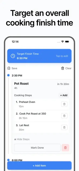 Cooking Time Planner screenshot 1