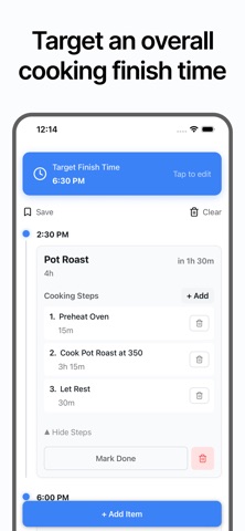 Cooking Time Planner screenshot
